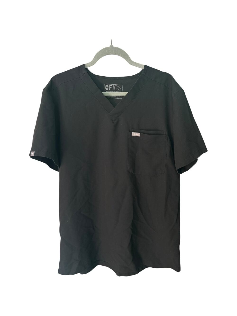 EUC Figs Leon Black Men’s 3 Pocket Scrub Top Size Large